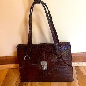 Vintage Real Cobra Skin Kelly style bag